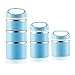 Lille Stackable Stainless Steel Thermal Compartment Lunch Box | 3-Tier Insulated Bento Box/Food Container with Insulated Lunch Bag & Foldable Stainless Steel Spoon (Blue)