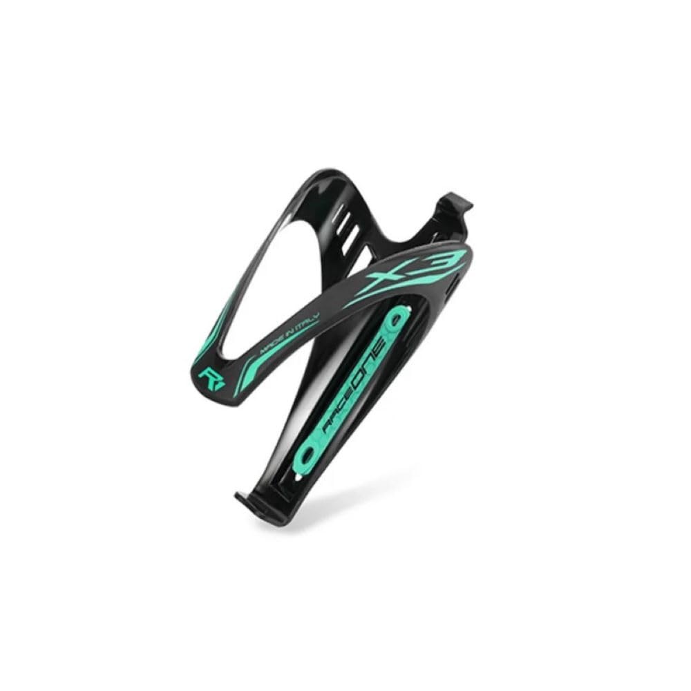RACE ONE Bottle Holder X3 in Polycarbonate Black/Sky Blue Matt Finish