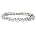 EVER FAITH Wedding Bracelets for Brides, White Gold Plated Rhinestone Cubic Zirconia Bridal 2 Layers Small Leaf Roman Bracelet for Women Prom