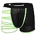 Mens Hot Underwear Breathable Hollowed Boxer Briefs One Size Green Straps