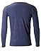 FLATSEVEN Men's Slim Fit Casual Long Sleeve Henley T Shirt (THL100) Blue, L