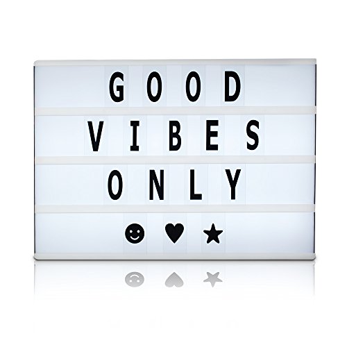 Brooklyn Lighting Company – Cinema Light Box with 200 Letters and LED Light – Free Combination, 100 pc tiles size 16.5 x 11.4 x 2 inches