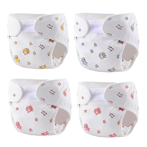 Reborn Baby Dolls Diapers Accessories 4-Piece Pack Fit for 17-24 inch Reborn Dolls Newborn Underwear Reusable Washable