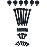Dopro Whole Set Stainless Steel Tremolo Fine Tuner Screws String Insert Block Saddle Mounting Screws Locking Nut &amp; String Lock Screws for FR Black