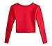 DANSHOW Girls Ballet Wrap Tops Kids Long Sleeve Dance Sweater,Velvet Inner