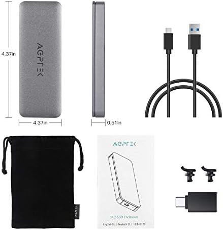 AGPTEK M.2 NVME obudowa SSD - PCIe USB 3.1, Gen 2, 10 Gbps ...