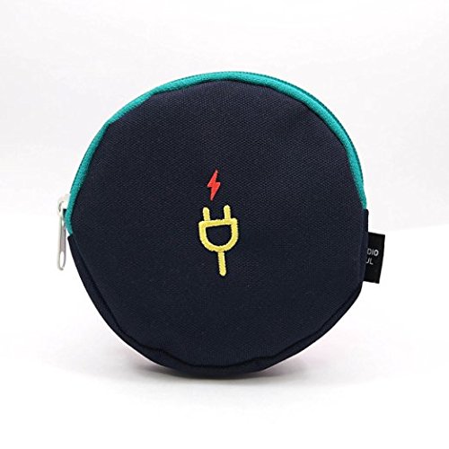 Handy size travel charger bag / 2nul charger pouch (navy)