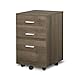 DEVAISE 3 Drawer Wood Mobile File Cabinet, Rolling Filing Cabinet for Letter/A4 Size, Gray Oak