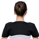Tinksky Heat Therapy Shoulder Pad Belt Magnetic Therapy Thermal Self-heating Shoulder Support Brace Protector (Black)