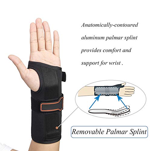 Wrist Support Brace, Adjustable Wrist Guards Immobilizer Splint for Carpal Tunnel, Arthritis, Tendonitis, Sprain and Strain Medium-Left - Thumbnail 3