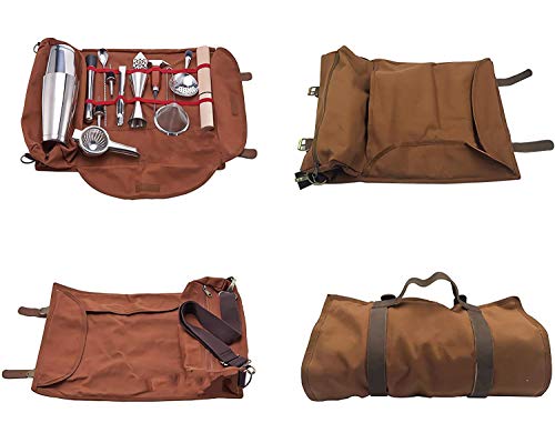 YXXJ Barkeeper Kit Bag, bewegliche Bar Kasten-Beutel für Reise, Leinwand-Set Werkzeug-Organizer Eimer, Haus und… – Bild 7