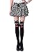 HDE Women's Cute Tattoo Print Stockings Novelty Design Sheer Tights Pantyhose (Red Bowtie Neko Cat)