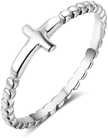 925 Sterling Silver Simple Cross Ring, Size 6 7 8