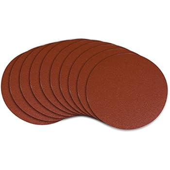 POWERTEC 110380 12-Inch PSA 60 Grit Aluminum Oxide Adhesive Sanding Disc, 10-Pack