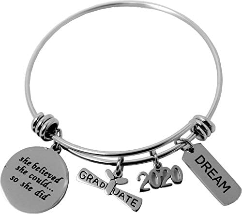 Class of 2021 Steel Charm Bracelet