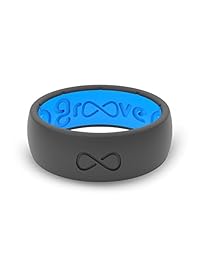 Groove Life - Silicone Ring for Men and for Women Wedding or Engagement Functional Rubber Band with, Breathable Grooves, Comfort Fit, and Durability - Original Solid