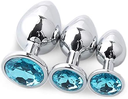 Uesaes 3PCS Stainless Steel Jeweled Sexy Stimulation Toys for Adult