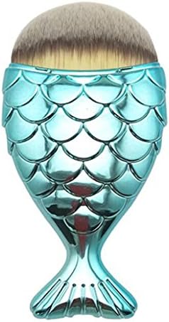 Start Cosmetic Brush Fish Scale Fishtail Bottom Powder Foundation Makeup Brushes -Bule
