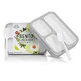 Deluxe Bento Lunch Box Set, 2 Leakproof Containers With 3 Compartments, FDA Approved and BPA-Free Meal Box For Adults and Children, Ideal For Food Prep and Meal Planning, By Bowlfarm