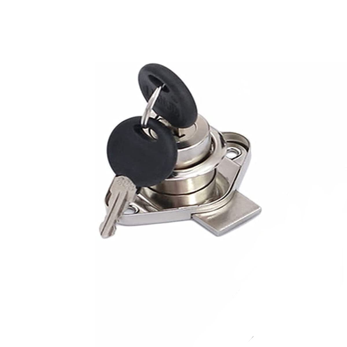 Cold Rolled Steel Cam Locks, Nickel Color Furniture Cabinet Drawer Cupboard Door Security Lock with 2 Keys, 52mm Length