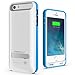 iPhone 5S Battery Case, iPhone 5 Battery Case - Maxboost Atomic S Portable Charger for iPhone 5/5S [MFI Certified] External Protective 2400mAh Battery Charging Juice Power Bank [Glossy White/Blue]