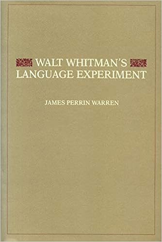Amazon Com Walt Whitman S Language Experiment 9780271006888 Warren James Perrin Books