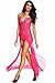 Honeystore Women's Sexy Chiffon Babydoll Nightwear Long Gown Lingerie with Thong Hot Pink M