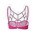 TOPMELON Women Sexy Criss Cross Strappy Bralette Seamless Sports Bra (L, Fushia)