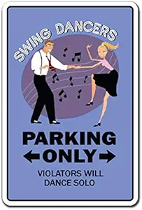 Swing Dancers Sign | Indoor/Outdoor | Funny Home Décor for Garages, Living Rooms, Bedroom, Offices | SignMission Dance Music Dancer Dancing Gift Sign Wall Plaque Decoration