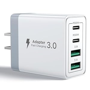 Aioneus 充電器 Type-C 4ポート (USB-C×2/USB-A×2) 合計40W スマホ充電器 タイプc 急速充電 (ホワイト)