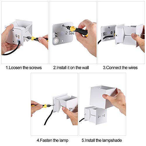 Festnight AC85-265V 12W wit LED wandlamp van aluminium IP65 waterdicht openingshoek voor slaapkamer, woonkamer… - Afbeelding 8