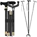 Bago Folding Walking Cane with Led Light and Tripod Pivot Base for All Terrain Grip - Canes are Lightweight and Collapsible to Pack Small for Travel and Store