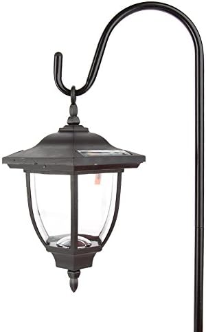 Terrace Outdoor Garden Solar Powered Hanging Lantern With A Dig In The Ground Stand 63cm