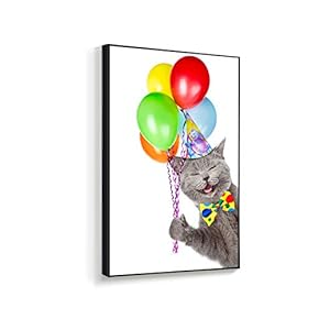 Framed Canvas Wall Art for Living Room, Bedroom Humorous Cat Canvas Prints for Home Decoration Ready to Hanging - 16x24 inches