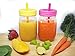 Regular Mouth Mason Jars Straw Lids, Silicone Straws Cleaning Brush Plastic Lids with Straw Hole Great for Toddler Kids and Adult Drinks Reusable No Rust BPA Free 4 Pack