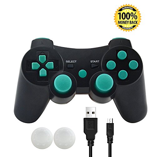 PS3 Controller, SKILEEN Wireless Bluetooth Double Vibration Game Remote Control Joystick Multi-Media Game Joypad for PS3 with Charger Cable (Blue) PS3 Controller, SKILEEN Wireless Bluetooth Double Vibration Game Remote Control Joystick Multi-Media Game Joypad for PS3 with Charger Cable (Blue)