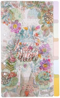 Exing 5Pcs Index Page Notebook Translucent Flowers Category Page 6 Hole Binder (A6-1)