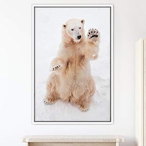 signwin Framed Canvas Wall Art Bear Animals Bear...