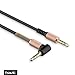 havit 3.5mm Audio Cable Cord, Flat 90 Degree Right Angle AUX Cable with Steel Spring Relief for Headphones, iPods, iPhones, iPads, Home/Car Stereos and More (Black)