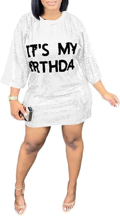 its my birthday sequin tshirt dress sequin tee dress It's my Birthday Sequins Shirt/Dress