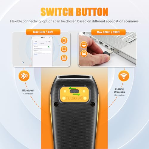 NETUM CS7501 QR Code Scanner – Upgraded Bluetooth Barcode Scanner, Mini Portable 1D & 2D Barcode Reader for Inventory Management, Cordless Image Scanner for Tablets, Android, iOS, PC, and POS Systems
