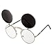 Pession Small Retro Steampunk Circle Flip Up Glasses/Sunglasses
