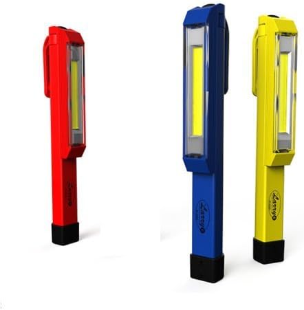 3 Pack Nebo Larry C COB LED Work Light Magnetic Clip High-power 170 Lumen COB Led, Yellow, Red,,Blue