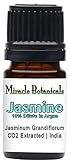 Miracle Botanicals CO2 Extracted Jasmine Essential Oil - 10% Pure Jasminum Grandiflorum Preblended in Golden Argan Oil - 2.5ml, 5ml, 10ml, or 30ml Sizes - Therapeutic Grade - 5ml