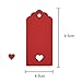 Zealor 100 Pieces Red Kraft Paper Gift Tags with String for Valentine Wedding Party