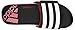 adidas Men's Adissage Comfort Slides Sandal, White/Black/Vivid Red, 9
