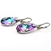 Sterling Silver 925 Pink Blue Teardrop Leverback Earrings with Swarovski Elements
