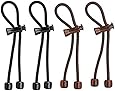 Pulleez Set of 4 Sliding Ponytail Holders Elastic Hair Tie Bracelet (Brown/Black)