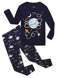 KikizYe Space Little Boys Long Sleeve Pajamas