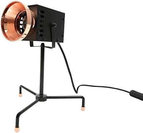 Euro Style Collection Cannes Metal Body Cinema Design Table Lamp, Black